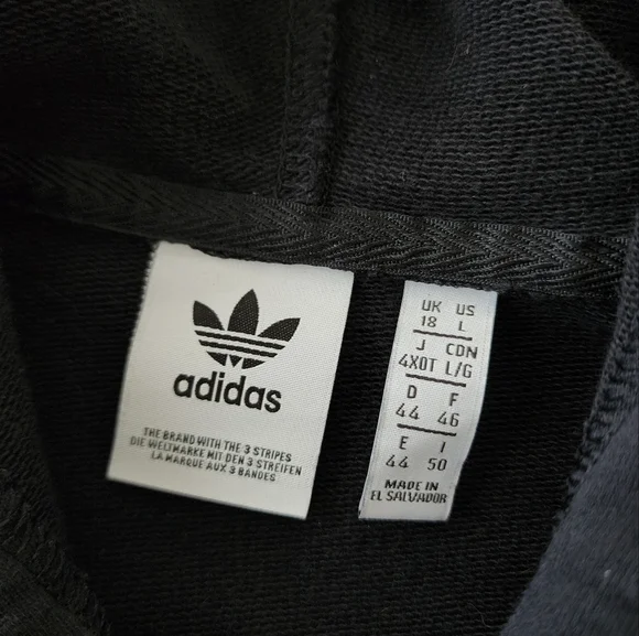 Adidas Essential Cropped Black Pullover Hoodie Women's Large - Picture 15 of 16